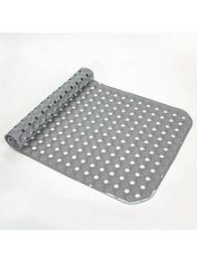 1pc Non-Slip Bathtub Mat With Drainage Holes And Suction Cups, Shower Mat And Bathroom Rug, Home Bathroom Accessories - Multicolor - View 5