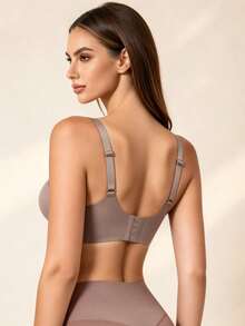 Lilivine Women's Seamless Wireless Bra: Soft, Supportive, Tank Top Style, Breathable Anti-Sagging With Side Support. - Dusty Blue - View 3