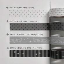 5pcs/Set Ins Style Silver Foil Star Washi Tape, Super Shiny Planner DIY Collage Decoration Polka Dot Five-Pointed Star Tape Roll - Multicolor - View 5