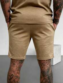 2pcs/Set Men's Fashion Sports Shorts, Men's Athletic Pants, Loose Fit, Line Design, Fashionable And Comfortable Summer - Multicolor - View 11