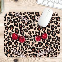 1pc Leopard Print Cherry Gaming Desk Mat, Multi-Purpose Makeup Nail Art Table Pad, Large Non Slip Desktop Protector S/M/L/XL - View 6