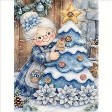 1PC DIY 5D Diamond Painting Kit Christmas Grandma Pattern - Round Full Drill Diamond Art Mosaic Craft, Home Wall Decor, Unframed - No Frame - View 9