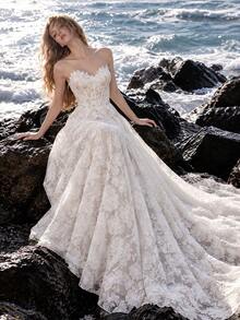 Cut-Out Bustier Ultra-Long Elegant Fashion Wedding Dress - White - View 3