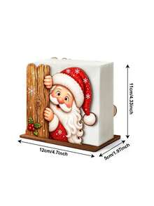 1pc Christmas Decoration Kitchen Paper Towel Holder - Desktop Tabletop Roll Holder (Combines Display And Storage Functions), Fun Santa Claus Design, Suitable For Kitchen, Bathroom, Living Room And Dining Room, Decorative Ornament - Multicolor - View 9
