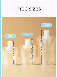 100ml, 3pcs, Portable Refillable Bottles, Refillable Bags, Personal Care Products, Cosmetic Refill, Outdoor Camping Supplies, Squeeze-Type, No Residue - Transparent - View 8