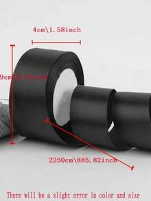 A Roll Of 4cm Wide Satin Ribbon For Making Bows, Hair Accessories, Cake Baking, And Bundling - Black - View 7