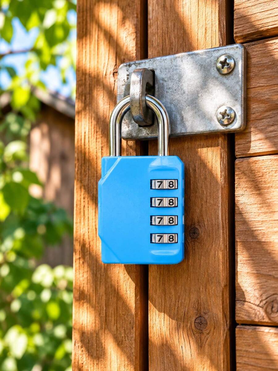 Heavy Duty Metal Padlock 4-Digit Combination Lock - Anti-Theft Lock, Suitable For Home, Gym, Locker, Luggage, Boat And Cabinet - Easy To Use Key Lock (Padlock Only) - Multicolor - View 1