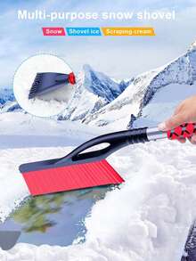 Winter Snow Shovel And Ice Scraper Tool, Multi-Functional Detachable Snow Brush For Car, Suitable For Backyard Cleaning, Car Windows, Car Doors, Front Windshield Snow Removal, Car Cleaning Supplies, Ice Scraper Car Snow Brush - A - View 4