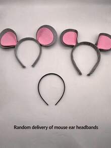 1pc/2pcs Mouse Ear Headband, Cute Plush Animal Ear Headband, Party Costume Prop, Theme Event Styling Accessory, Photo Atmosphere Headpiece, Party Outfit, Stage Performance, Holiday Styling Decoration, Creative Outfit Hair Accessory Mouse Ear - Upgraded Version - View 12