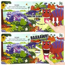beartale Dinosaur Time Adventure Interactive Pull-Slide Board Book, Toddler Interactive Dinosaur Story Book, Fun Dinosaur Adventure Book, Children's Early Education Learning Activity Toy, Birthday Gift, Christmas Gift - Multicolor - View 2