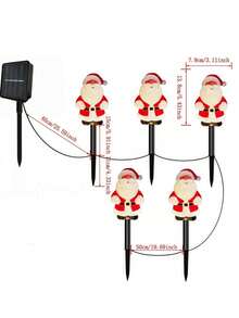 Solar Santa Claus Pathway Lights, IP65 Waterproof Stake Lights With 8 Lighting Modes, Auto On At Dusk, 8H Working Time, Outdoor Ground Lights For Yard Garden Walkway Driveway Christmas Decorations - Multicolor - View 11