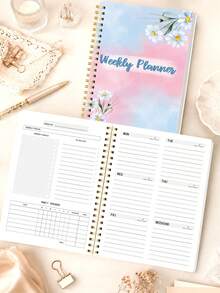 1pc A5 Weekly Organizer, Undated Spiral Planner With To-Do, Goals & Habit Tracking Pages For School Work, Office Desk Accessories, Christmas Gifts, Bible Study Materials - A - View 3