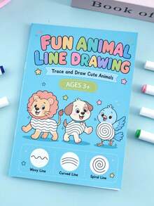 Children's Animal Line Tracing Practice Book, Preschool Handwriting Practice Book, Pre-Writing Skills And Fine Motor Development Activity Book, Montessori Early Learning, Back To School Supplies, Classroom Essentials And Teacher Reward Gifts, Suitable For Boys And Girls - Multicolor - View 12