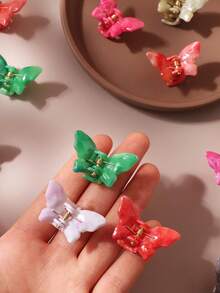 10/20/30/50pcs Amber Colored Marble Texture Hair Clips For Women, Elegant Delicate Small Claw Clips For Updo And Loose Hair, Daily Wear Hair Accessories - Multicolor - View 7