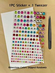 1 buah Set Stiker Rhinestone 3D Warna-warni dengan Pinset, Stiker Permata Bulat Bintang Hati Warna-warni, Stiker Rhinestone Akrilik Perekat Diri 3D, Stiker Dekorasi Gelas Air, Tersedia Berbagai Gaya, Cocok untuk Casing Ponsel, Gelas, Kamera, Casing Earphone, Earphone, Gantungan Kunci, Stiker Kreatif Dekorasi Gelas Air - Satu-Ukuran - View 13