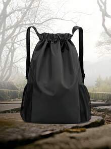 A Neutral Color Soft-Shell Fitness Backpack With Mesh Pockets, Adjustable Shoulder Straps And Checkered/Strap-Locking Closure, Is Perfect For Outdoor Activities And Travel. - Multicolor - View 12
