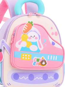 New Student Rabbit Backpack Schoolbag Textured Cartoon Fashionable Backpack - Purple - View 6