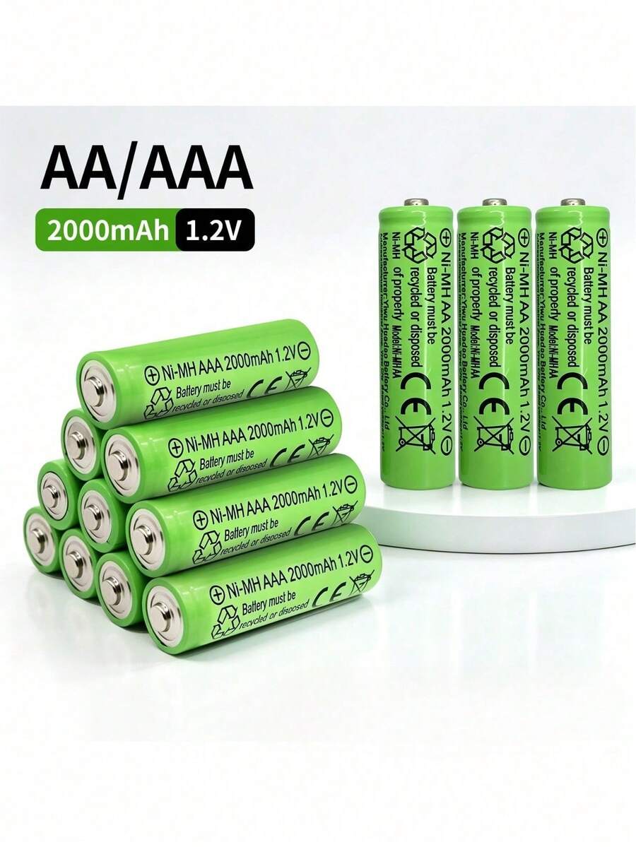 1.2V-2000mAh AAA/AA High Capacity Rechargeable Battery, USB Dedicated Charger (This Charger Is Only Suitable For Charging This Battery) Halloween, Christmas, Garden String Light Battery - Multicolor - View 1
