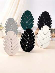 Leaf-Shaped Necklace Display Stand, Desktop Necklace Storage Rack, Multi-Layer Jewelry Display & Storage Rack, Countertop Jewelry Organizer - Multicolor - View 1
