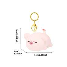 Miniso Piglet B-BO Series Plush Lying Posture Charm, Cute Cartoon Pig Stuffed Pendant, Soft Plush Fabric, Bag Keychain Accessory, Desktop Ornament, Lovely Collectible Gift For Fans(1PC) - Multicolor - View 7