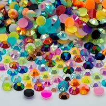 4MM5020PCS Jelly AB Colorful Circular Flat Bottom Resin Rhinestone Flat Bottom Crystal Diamond Nail Art Handmade DIY Fabric Decorative Diamond - 4mm-5020PCS - View 18