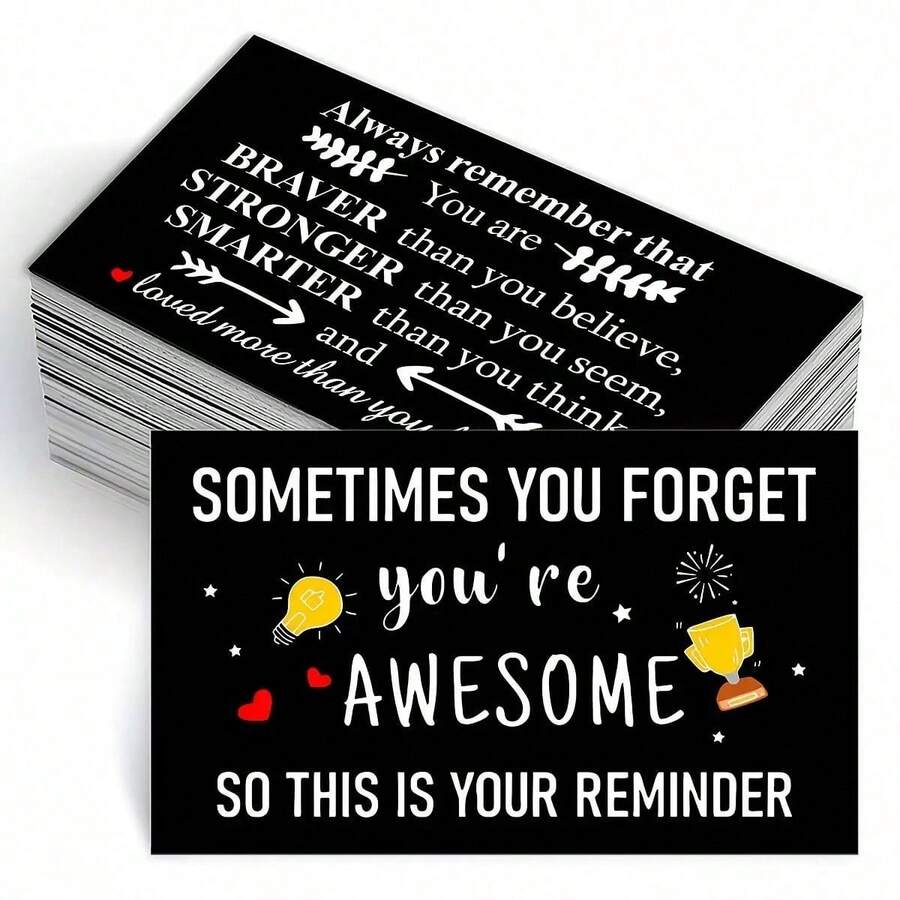 10/50/100PCS Motivational Encouragement Cards, Mini Thank You Notes For Medical Professionals, Doctors, Nurses, Volunteers And Staff, With Heart And Trophy Design - Multicolor - View 1