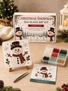 DIY Christmas Glass Mosaic Art Kit, Adult Red Cardinal Sea Glass Handmade Craft | Includes Colored Glass Pieces, Canvas And Tools, Relaxing Creative Activity, Great Gift Choice, DIY, Activity, Mosaic, Hobby, Christmas, Halloween - Multicolor - View 7