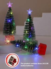 LED Pine Needle Colorful Christmas Tree, Glowing Candle Light, Creative Colorful Small Wind Lantern, Suitable For Room, Living Room, Holiday, Party, Birthday, Desktop Atmosphere Decoration, Christmas Holiday Gift - Pine Tree - View 8
