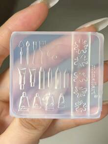 1 buah Cetakan Seni Kuku, Cetakan Silikon DIY Dekorasi 3D Lucu dan Berwarna-warni untuk Pensil Warna Mini Kreatif dan Krayon Cat - Clear - View 3
