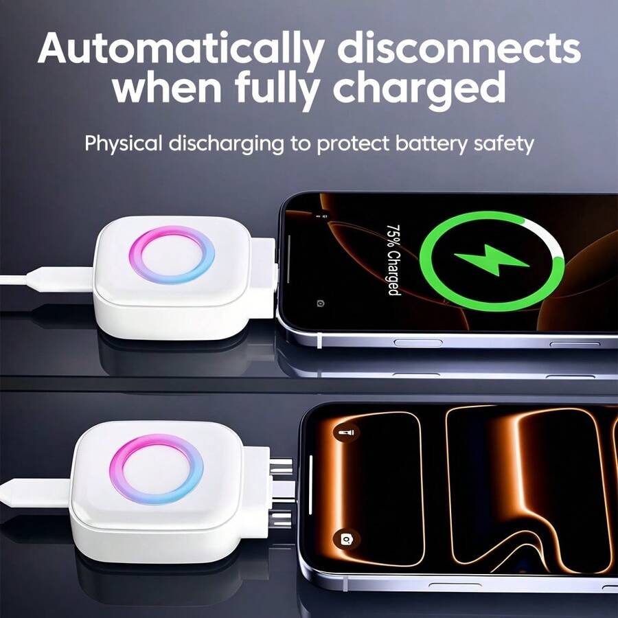 140W Type-C Fast Charging With Auto Shut-Off, Overcharge Protection For Battery, Suitable For Night Charging, Black & White - Multicolor - View 1