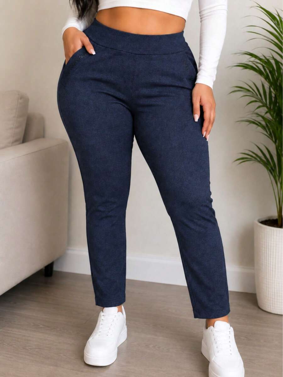 Plus Size Jeans - Maroon Jasper - View 1