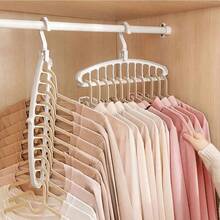 3pcs/6pcs/12pcs Set, 11-Tier Multi-Color Foldable Clothes Rack, Multi-Function Non-Slip 360° Rotating Plastic Bedroom Wardrobe Hanging Rack, Towel Rack, Suitable For Room Wardrobe And Portable Wardrobe Storage, Coat Rack, Drying Rack, Room Decor Bag Organizer, Increases Closed Storage Capacity To 3.2 Cubic Feet, Lightweight, Ideal For Bedroom, Storage Shelf, Home Organization Multi-Function Rack, Home Clothes Storage - View 7