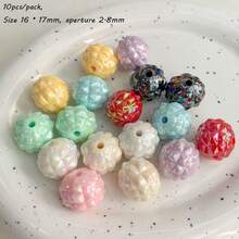 16mm UV Plated Through-Hole Solid Color Pineapple Bead Color DIY Jewelry Mobile Phone Chain Keychain Bead Material Accessories - Multicolor - View 14