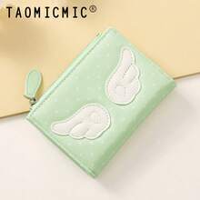 Wrist Wallet, Sweet Angel Wings Polka Dot Bi-Fold PU Wallet, Multiple Card Slots ID Window Zipper Coin Pocket, Portable Fashion Daily Wallet - Multicolor - View 10