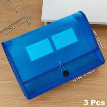 3Pcs\1Pc Expandable PP File Pouch Document Holder For School Travel Home Students Teachers Office Workers Back To School Stationery Holds A4 Papers - Multicolor - View 12