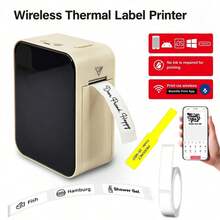 Marklife P15 Mini Portable Label Printer, Self-Adhesive Thermal Printer, Sticker Printer, Pocket Bluetooth Inkless Label Printer, Name Tag Printer - Beige - View 12