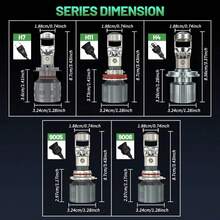 HYNBYZJ 2pcs H7 H4 H11 LED Projector Lens Headlights 9005 9006 HB3 HB4 Car Bulbs 6000K Canbus Turbo High Power Mini Car Fog Lights - A - View 9
