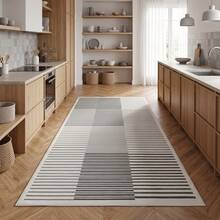 Washable Modern Minimalist Patterned Area Rug – Scandinavian Geometric Design, Contemporary Washable Carpet For Living Room, Bedroom & Home Decor - Black and White - View 5