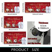 1pc Kitchen Mat, Soft Faux Cashmere Material Floor Mat, Christmas Pattern Kitchen Rug, Bathroom Door Non-Slip Mat, Entrance Door Decorative Mat, Bedroom Door Non-Slip Mat, Suitable For Multiple Scenes Non-Slip Mat, Room Decoration, Holiday Gift - Multicolor - View 8