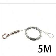 1/2/3/4/5m Heavy Duty Stainless Steel Picture Hanging Wire Rope, Practical Silver With Carabiner, Customizable Hanging Cable, Art Frame Suspension Rope, Suitable For Gallery Display And Indoor Wall Decor - Adjustable Stainless Steel Cable - View 9