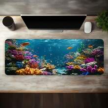 1pc Esports Gaming Mouse Pad | Multicolor Marine Life Coral Art Pattern | Non-Slip Washable Rubber Bottom PC Decor AccessoryIdeal Gift For Gamers - View 1