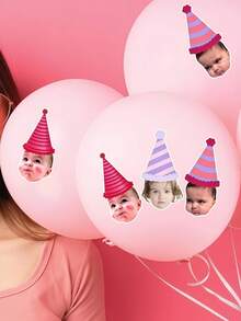 Custom Face Birthday Stickers, Personalized Photo Stickers With Custom Face For Gift Wrapping, Birthday Present Boxes, Gift Bags, Birthday Party Favors, Custom Name Gift Labels, Birthday Decorations - Multicolor 2 - View 9