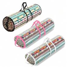 Transparent Christmas Wrapping Paper Storage Bag, Dustproof, Clear For Easy Viewing, Durable Material, Space-Saving, Great Festive Storage Gift. - Multicolor - View 4