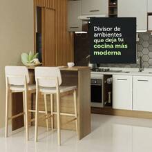 Isla Barra Comedor Desayunador Antecomedor 120cm Marrón, Juego de Mesa de Bar con 2 Taburetes Acolchados, Mueble Auxiliar para Cocina y Comedor - Marrón - Ver 6