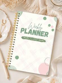 1pc A5 Weekly Planner, Non-Dated Spiral Schedule Book With Weekly Goals, To-Do & Habit Tracking, Christmas Gifts, Office Desk Accessories, Bible Study Materials - Rectangle - View 10