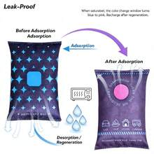 2pcs Reusable Car Dehumidifier Bags Desiccant Pack - Perfect For Car Interior Dehumidification, Daily Moisture Control, Absorbent Humidity Control, Leak-Proof Desiccant Bags, Prevent Dampness, Humidity And Condensation, Suitable For Car Interior/Wardrobe/Windshield And Interior Use - View 2