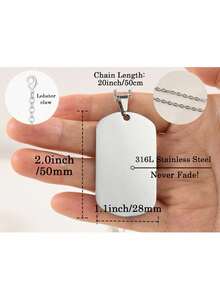 CFUNIQ Personalized Stainless Steel Dog Tag Necklace, Wedding Accessory, Choker, Birthday Gift, Necklace, Men's Accessory, Badge Companion, Customized Necklace - Multicolor - View 8