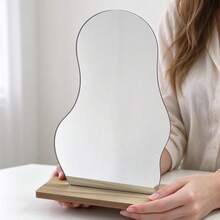 1pc Wavy Mirror Nail Art Display Stand, Base-Style Nail Sample Display Board, Asymmetrical Curved Mirror Nail Art Holder, Suitable For Nail Salon Display Of Artificial Nail Tips - Multicolor - View 6
