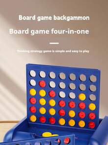 1pc Connect 4 / Four-In-A-Row Game, Classic Grid Strategy Board, 2-Player Family Travel Educational Game, Red & Yellow Disc Matching Game, Suitable For Children 3 Years And Above - Multicolor - View 8