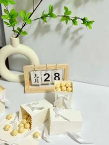 6/12/18pcs Bowknot Popcorn Boxes Party Supplies Candy Gift Boxes Bags Candy Snacks Mini Snacks Candy Food Containers Birthday - White - View 5
